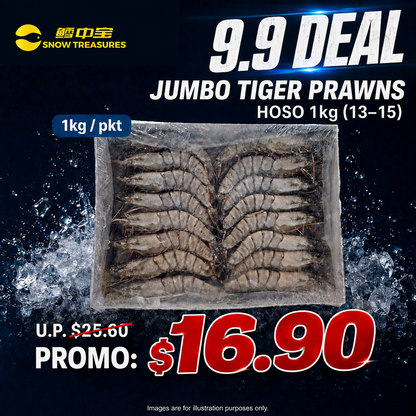 Jumbo Tiger Prawns HOSO (1kg)