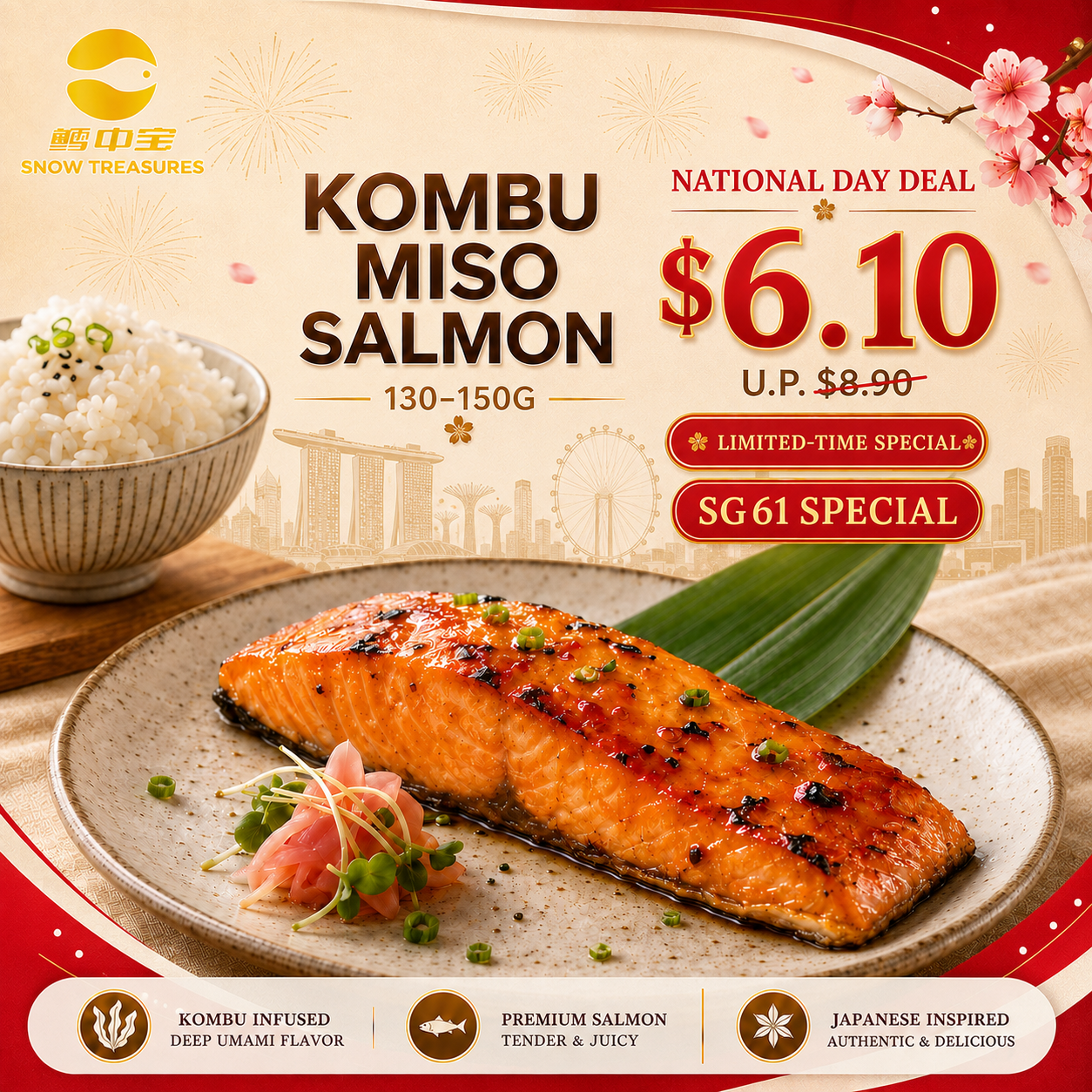 Kombu Miso Salmon Fillet (130-150g)